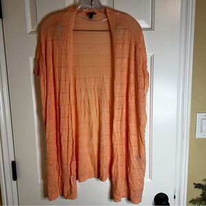 Torrid Size 14/18 Short Sleeve Rayon Cardigan Peach Office‎ Career Wear